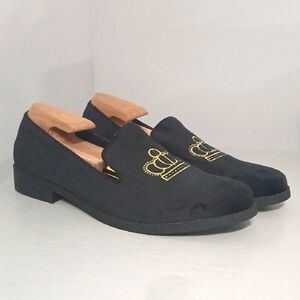 NWOT ,UO Crown Smoking Slipper Black Crown Embroidered Men's Loafers Sz11
